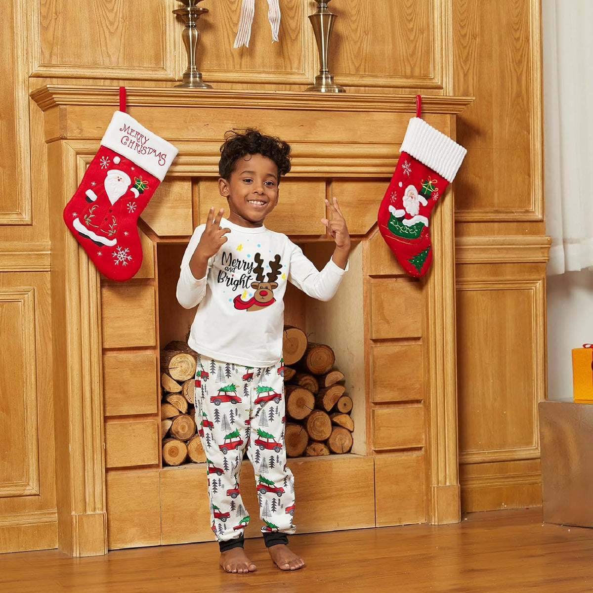 Christmas Family Pajama Set with Print Design