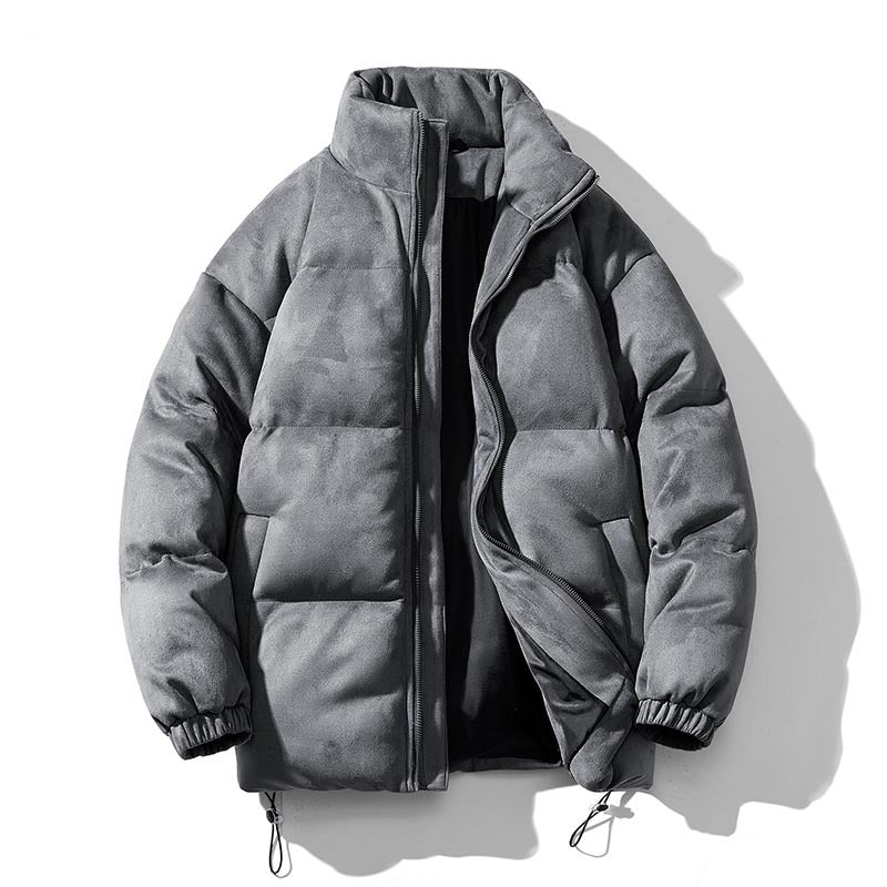 Men's Suede-Look Padded Jacket, loose fit