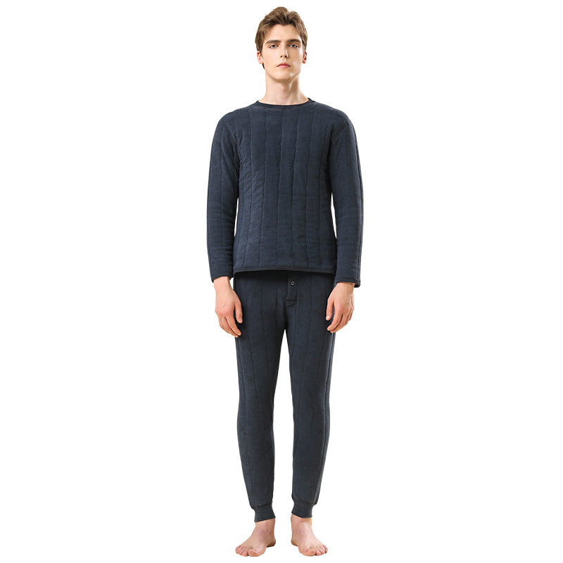 Men's thermal underwear set with wool content