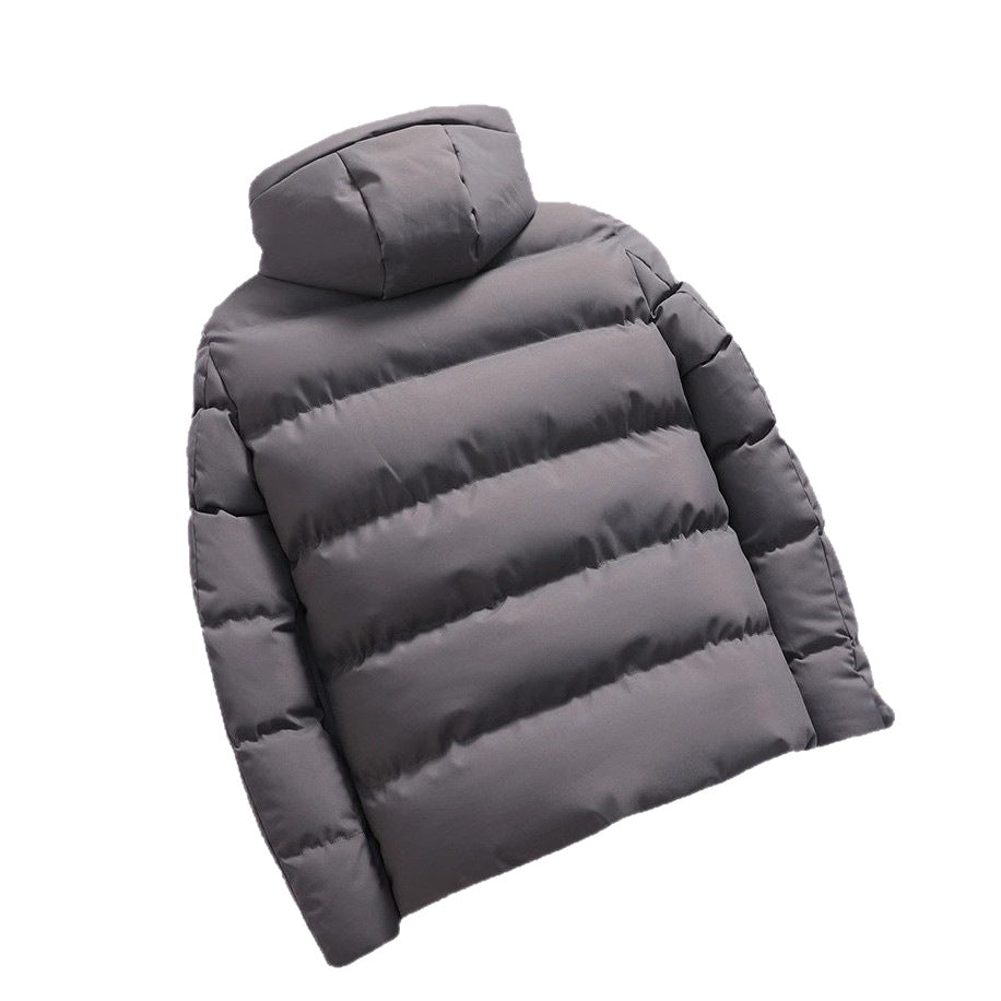 Men's quilted jacket with hood, short