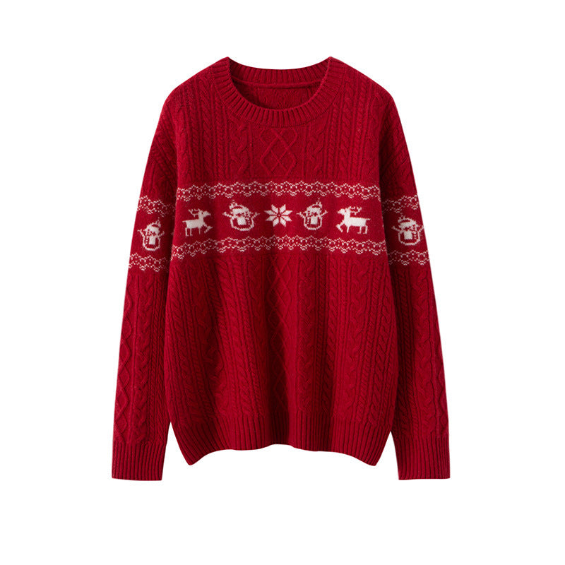 Christmas sweater with reindeer pattern