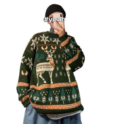 Unisex Christmas Sweater with Jacquard Pattern