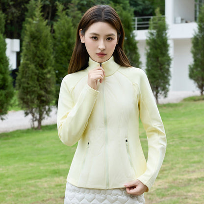Light women's down jacket with stand-up collar
