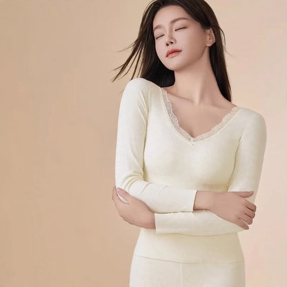 Elastic thermal underwear set for women