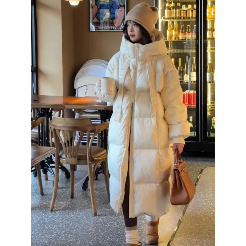 Long women's winter jacket in Korean style