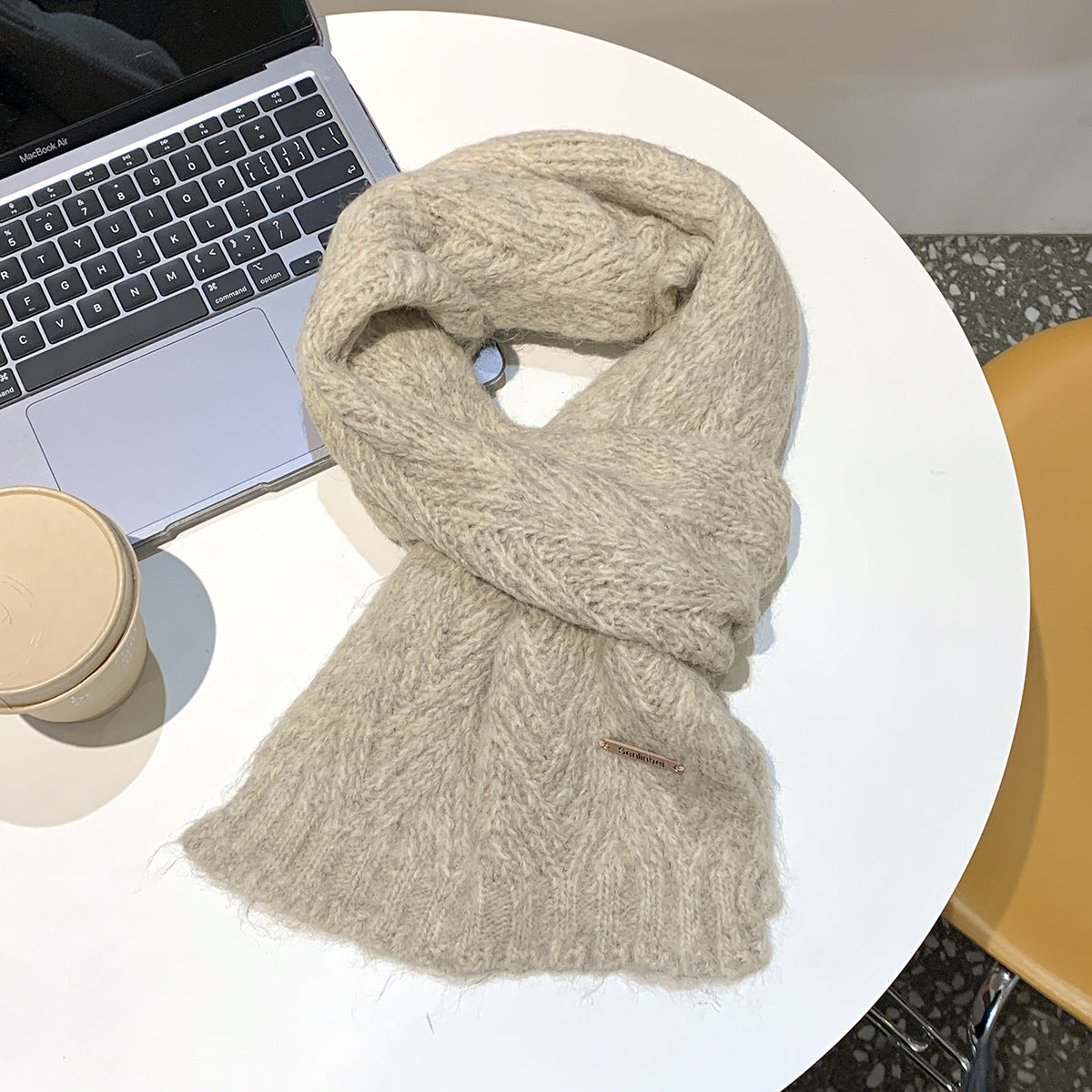 Alpaca wool blended scarf, 24x165cm