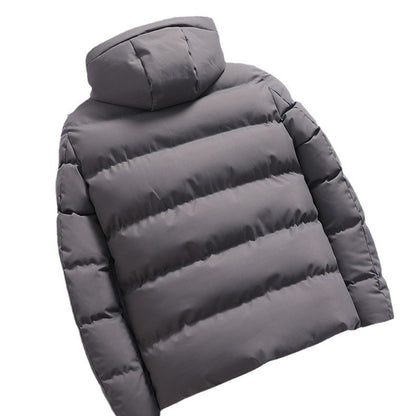 Padded men's winter jacket with hood