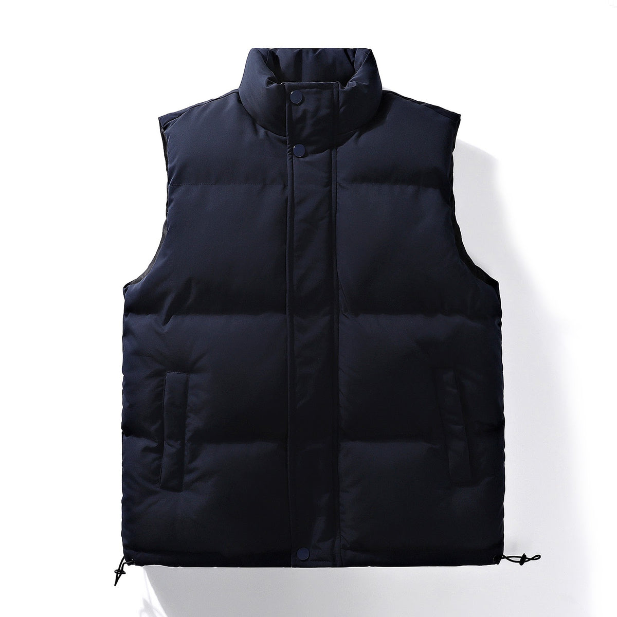Unisex quilted jacket, stand-up collar, padded, solid color
