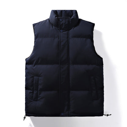 Unisex quilted jacket, stand-up collar, lined, solid color