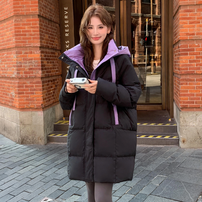 Plus size women's down coat, medium length