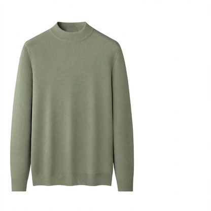 Men's Wool Modal Pullover with Stand-up Collar