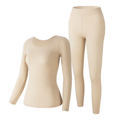 Light thermal underwear set for women, round neck