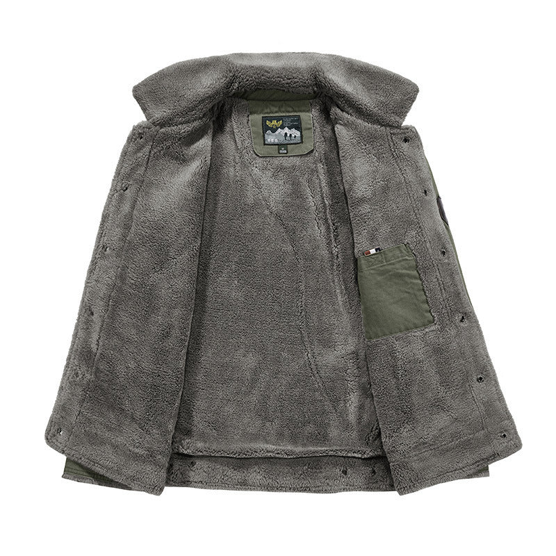 Padded men's winter jacket, loose fit, embroidered
