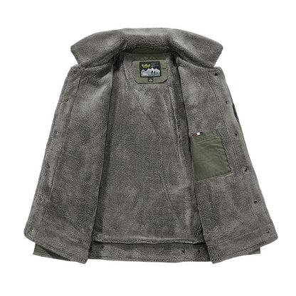 Padded men's winter jacket, loose fit, embroidered