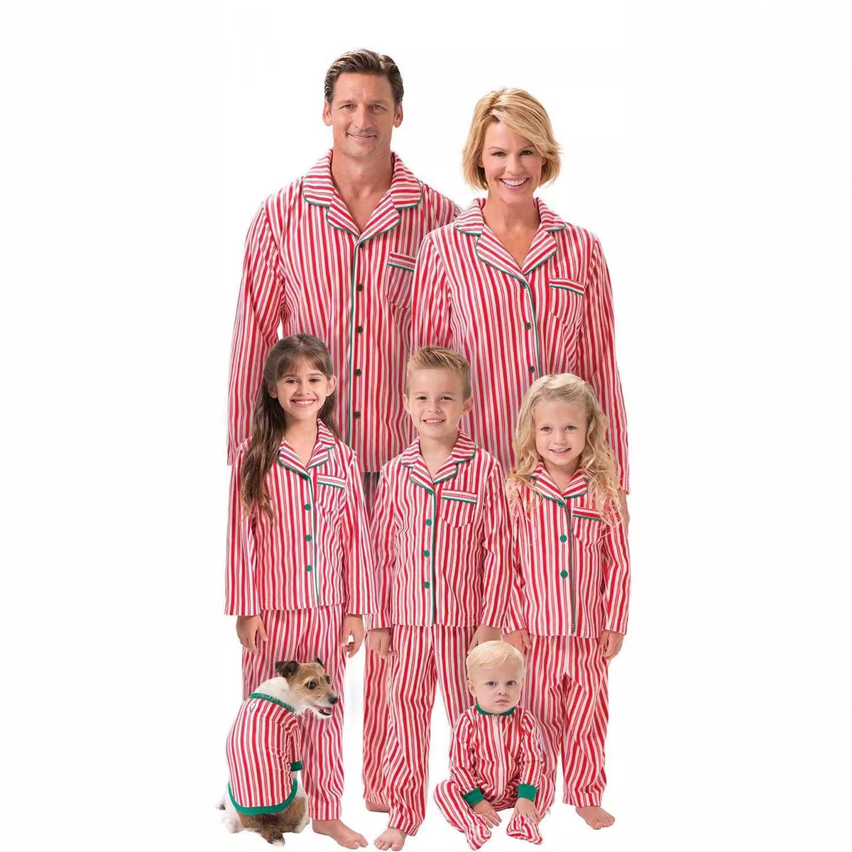 Family Pajama Set, Stripe Design, Christmas