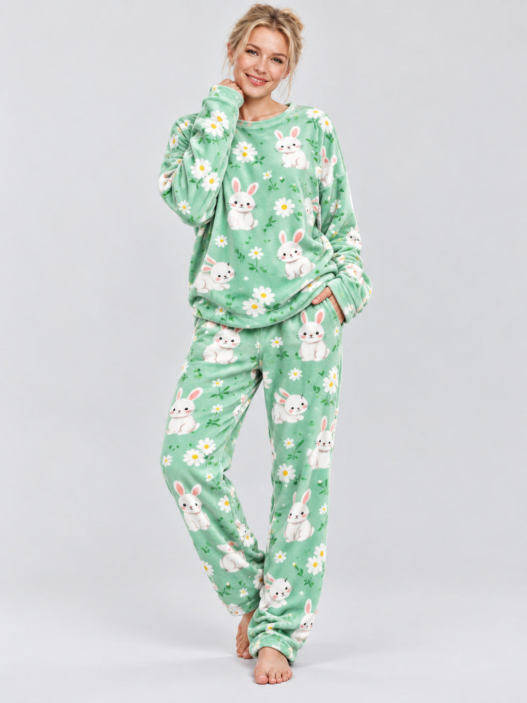 Women's Pajama Set, Long Sleeve, Round Neck