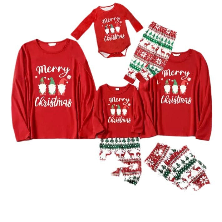 Christmas Family Pajamas with Reindeer Motif