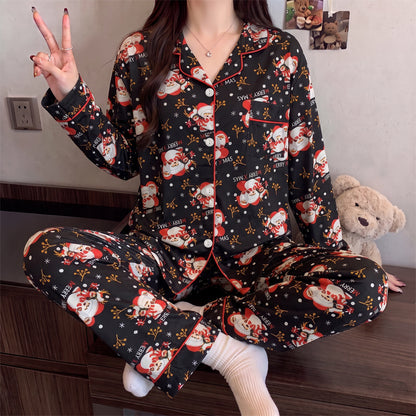 Women’s Pajama Set, Long Sleeve, with Christmas Print