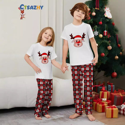 Family Pajama Set, short-sleeved, festive design