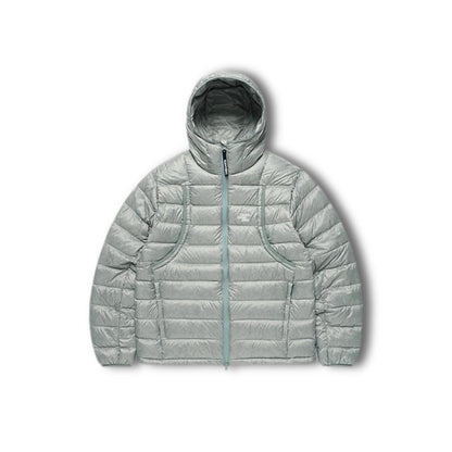 Light women's down jacket with hood