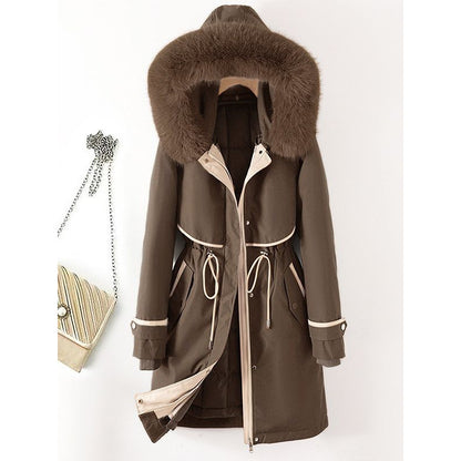 Ladies' parka, medium length, with removable inner lining