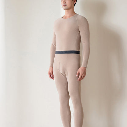 Men's thermal underwear set with wool and silk