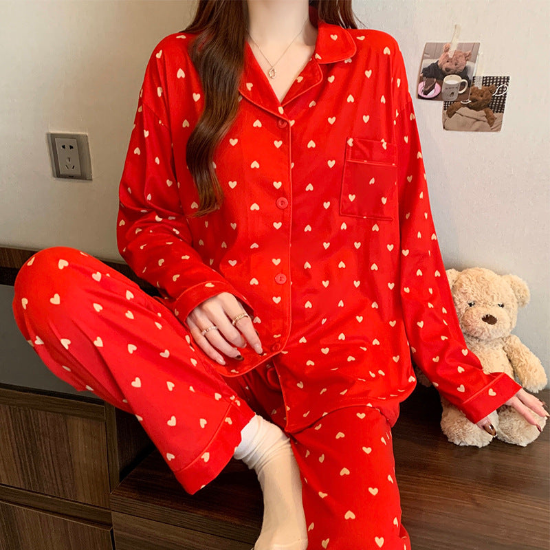 Ladies' House Suit, Long Sleeve, Christmas Bear Motif