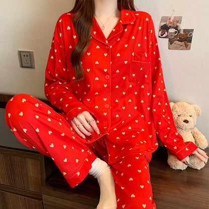 Ladies' House Suit, Long Sleeve, Christmas Bear Motif
