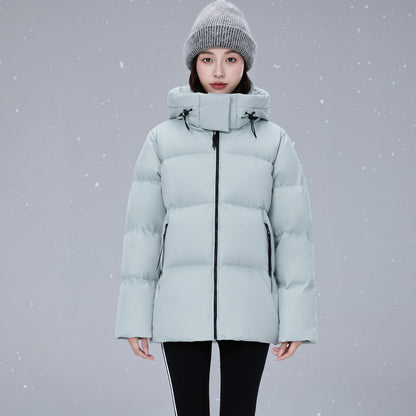 Short, extra thick down jacket for women