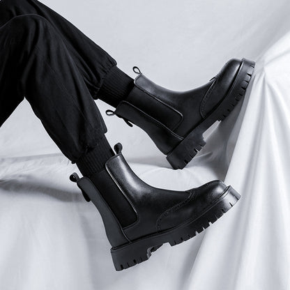 Men's Chelsea Boots, Brogue Design, Rubber Sole