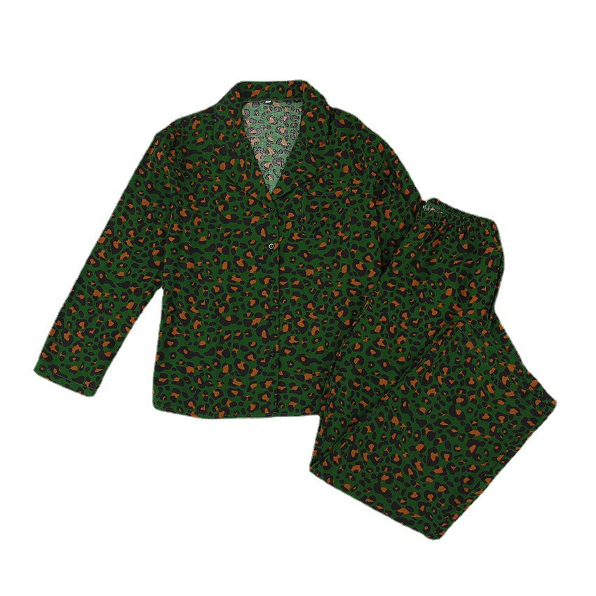 Women’s Pajama Set, Long Sleeve, Viscose, Leopard Print