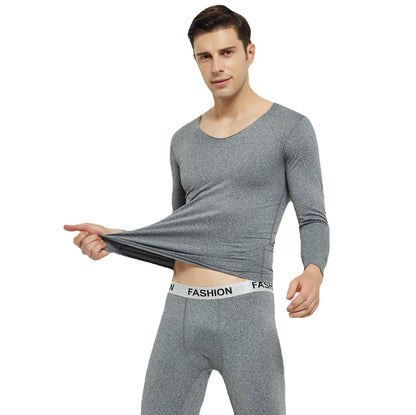 Men's Thermal Set, V-Neck, Brushed, Seamless