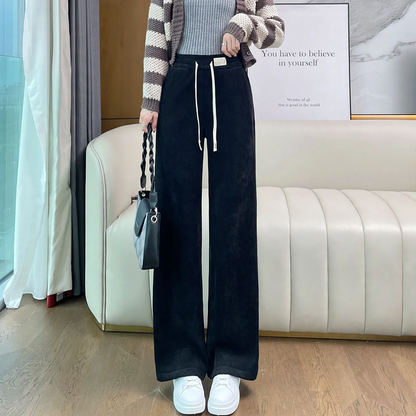 Narrow chenille cord pants for women