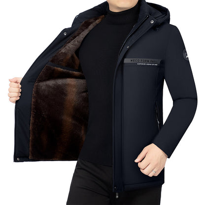 Padded men's winter jacket, business style, easy care