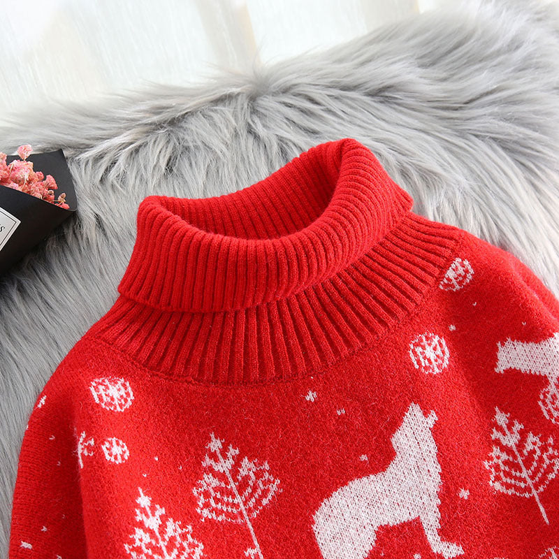 Thick turtleneck sweater in retro style