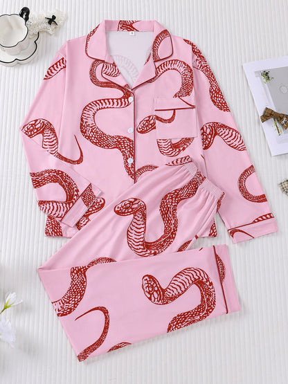 Women's pajamas, long-sleeved, for spring and autumn