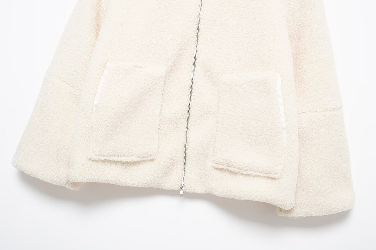 Ladies Teddy Fleece Jacket, Zipper, Loose, Model Y14-11722