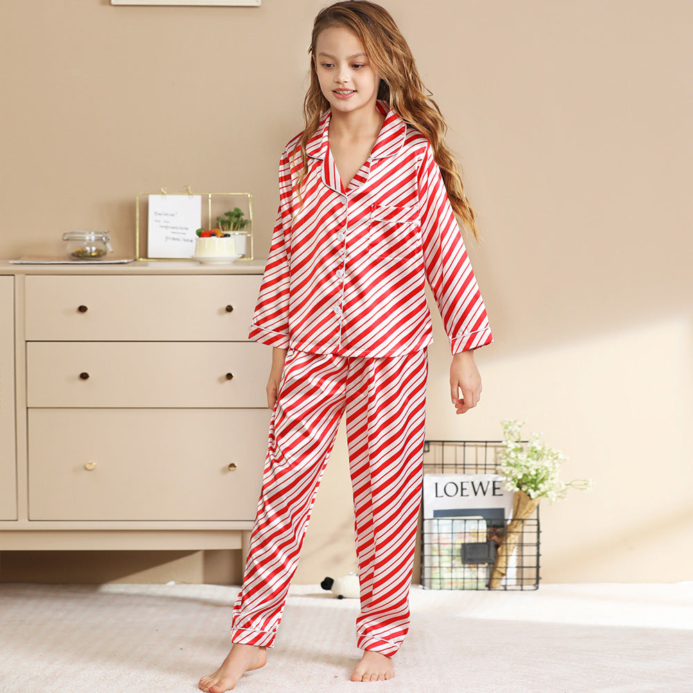 Family Pajama Set, silky appearance, festive motifs
