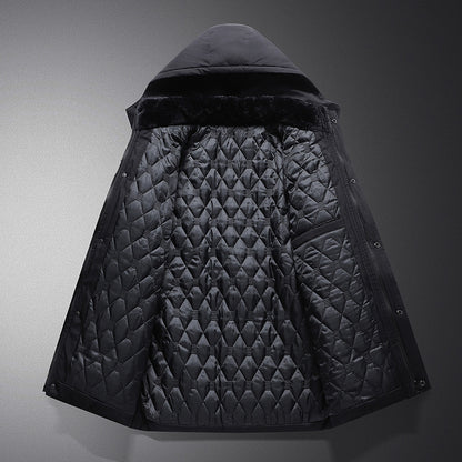 Padded winter jacket for men, removable hood