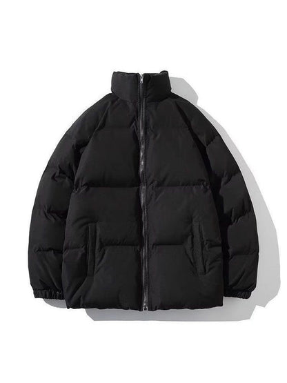 Padded men's quilted jacket with stand-up collar