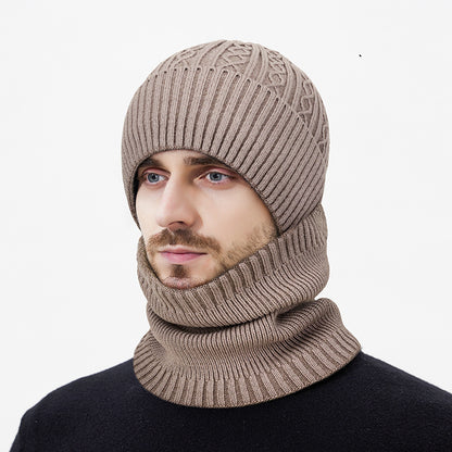 Knit hat and neck warmer set, One size