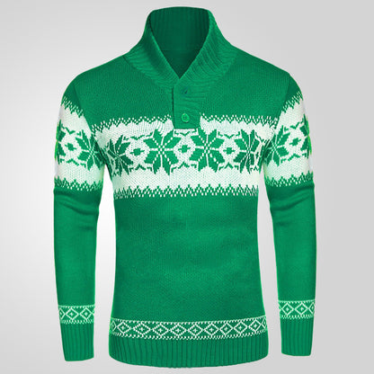 Christmas knit sweater, jacquard pattern, long sleeve