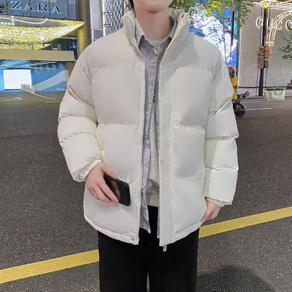 Men's padded jacket, solid color, relaxed, urban style