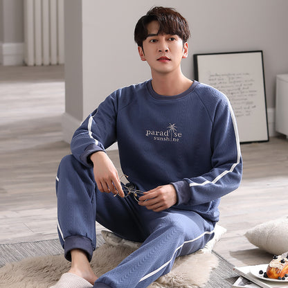 Padded men's pajama set, warm and comfortable
