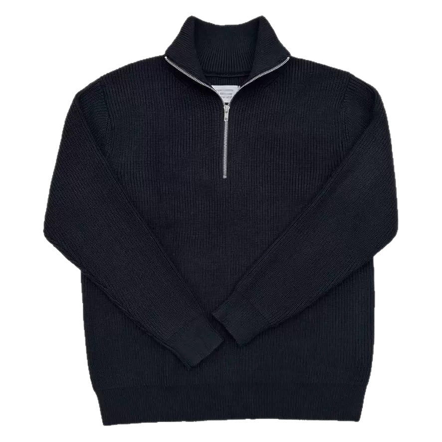 Unisex knitted pullover with zipper, cotton blend