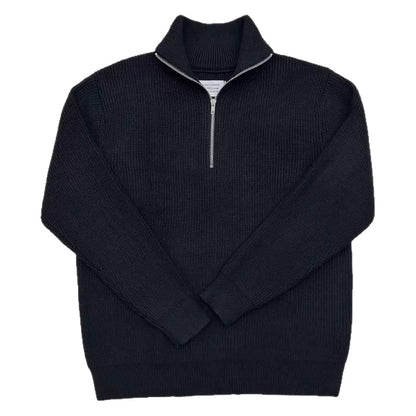 Unisex knitted pullover with zipper, cotton blend