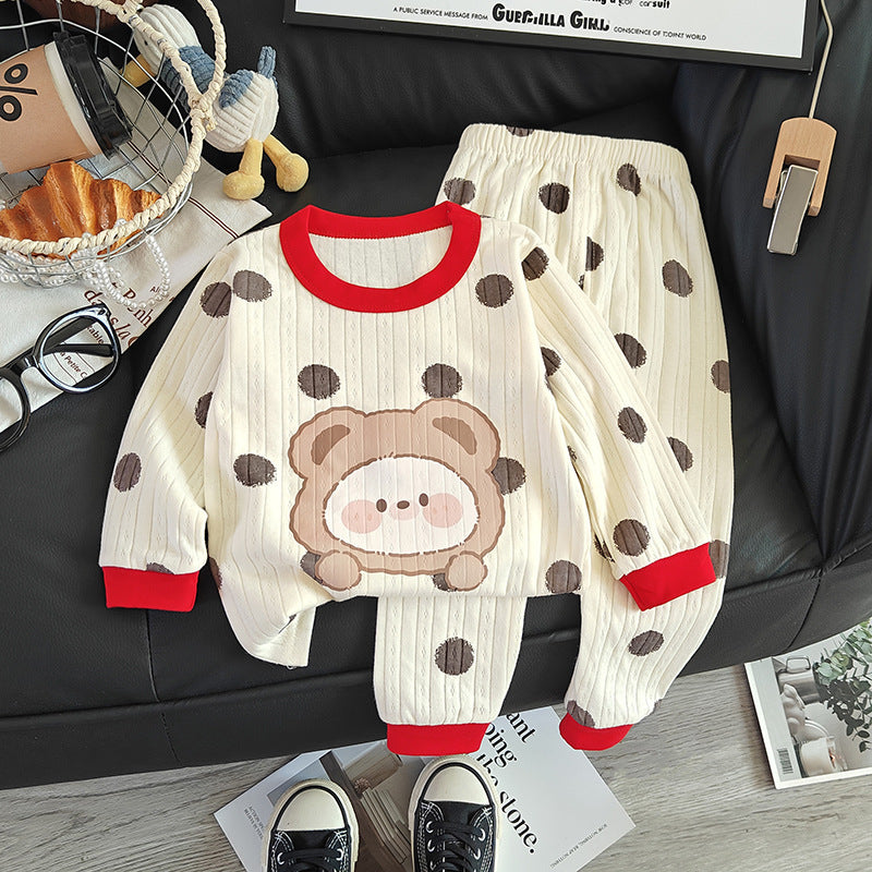 Kids' Pajama Set, Cotton, Jacquard Pattern