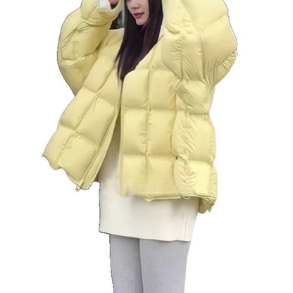 Short women's down jacket in modern style