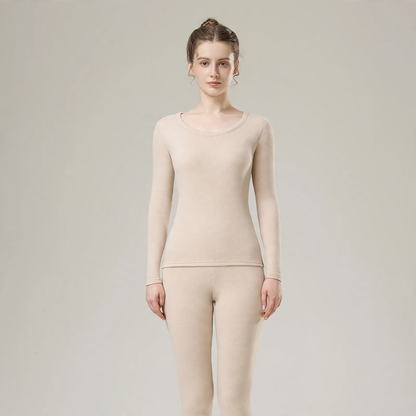 Thermal set made of cashmere and silk