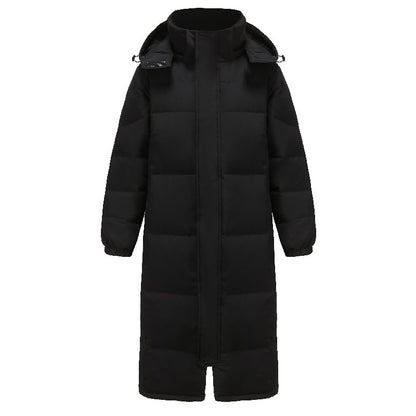 Long men's down jacket, plus size, knee length